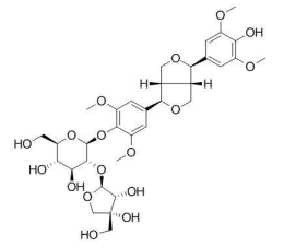 (-)-丁香树脂酚-4-O-β-D-呋喃芹糖基-(1→2)-β-D-吡喃葡萄糖苷