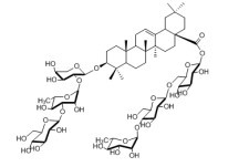 3-O-β-D-葡萄糖( 1→3)- -L-鼠李糖(1→2)- -L-阿拉伯糖-齐墩果酸– 28-O-鼠李糖(1→4)葡萄糖(1→6)葡萄糖苷